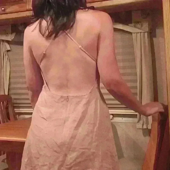 Lush Tan Open Back Mini Dress size M - Picture 1 of 4
